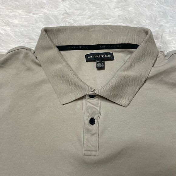 BANANA REPUBLIC Tan Polo Shirt Mens Size XXL Short Sleeve 100% Cotton - Picture 2 of 8